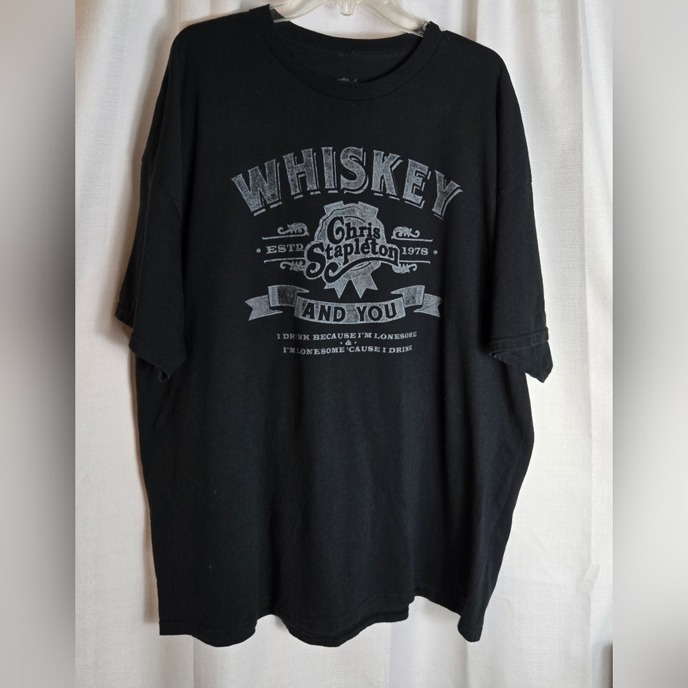 Mens 3XL Chris Stapleton Whiskey and You black tshirt‎ EUC